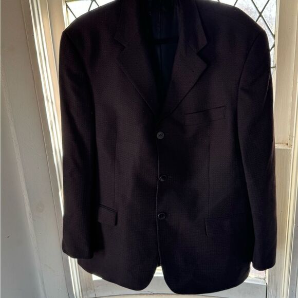 Black Sport Coat with Notch Lapel and Wool Blend - Picture 1 of 9